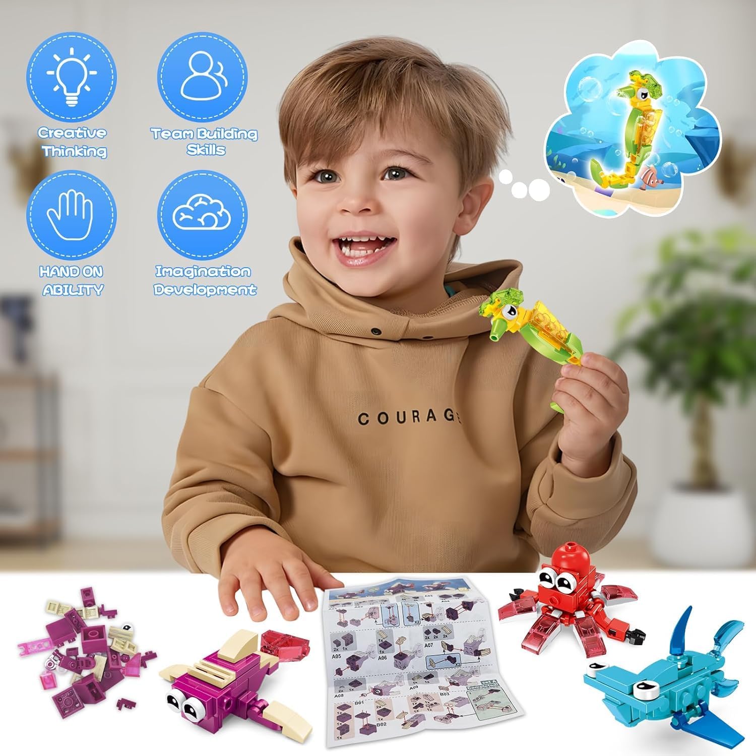 Thumbnail 4 de JoyJoyful Marine 12-Pack 3-in-1 Animal Building Sets for Kids