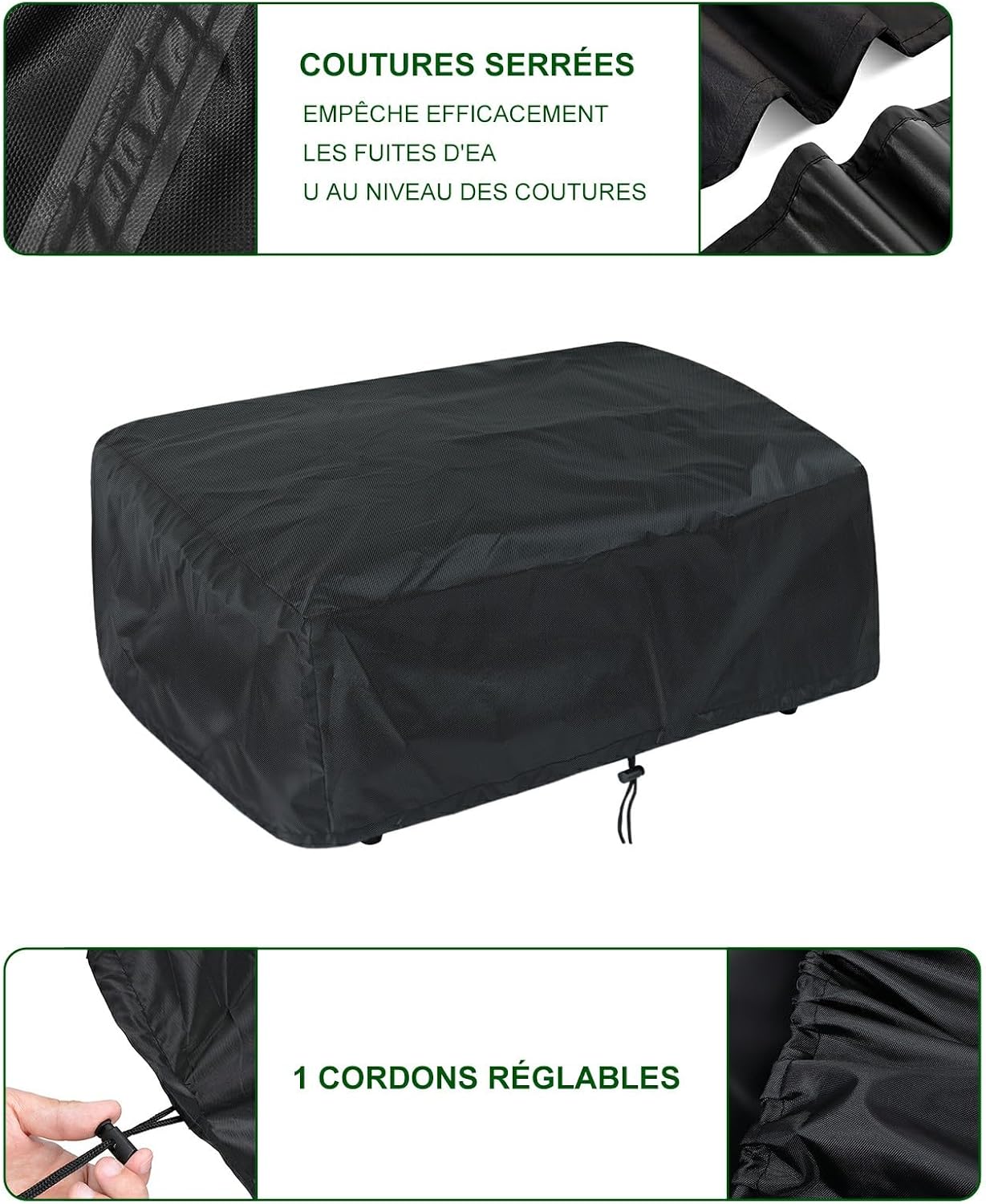 Detalle 2 de bruwaa beschermhoes voor plancha 80 x 60 x 25 cm, 420D Oxford, zwart