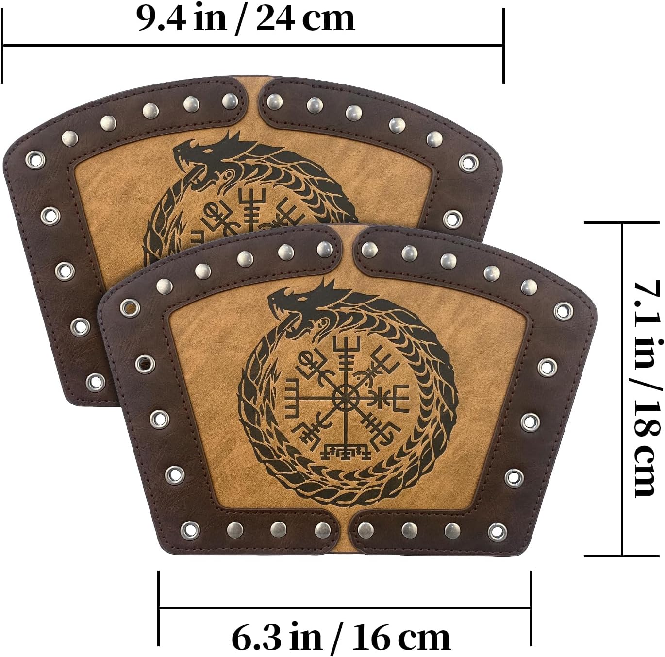Thumbnail 5 de HiiFeuer Embossed Jormungandr Leather Arm Armor