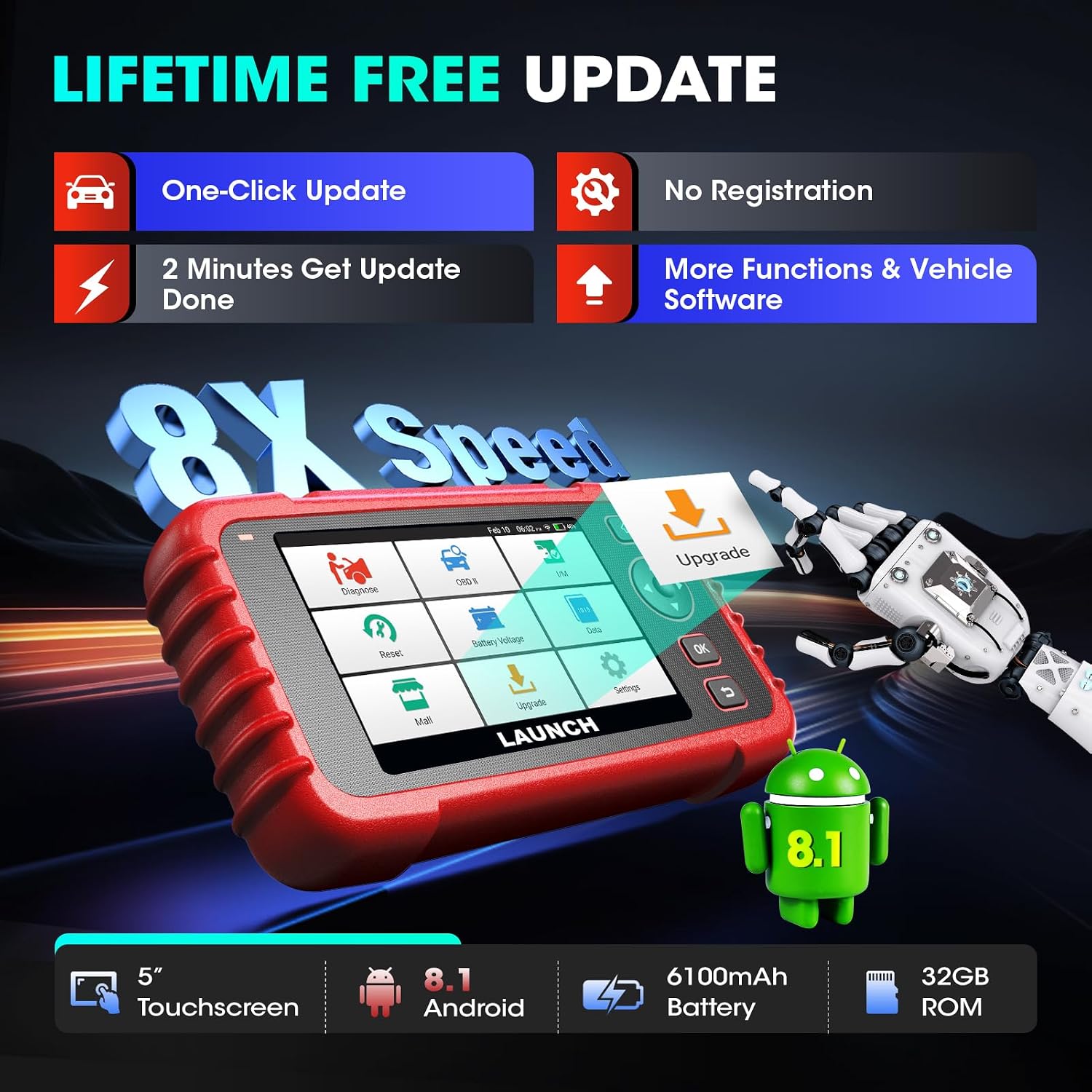 Detalle 1 de LAUNCH CRP129X V2.0 OBD2 scanner 12 services