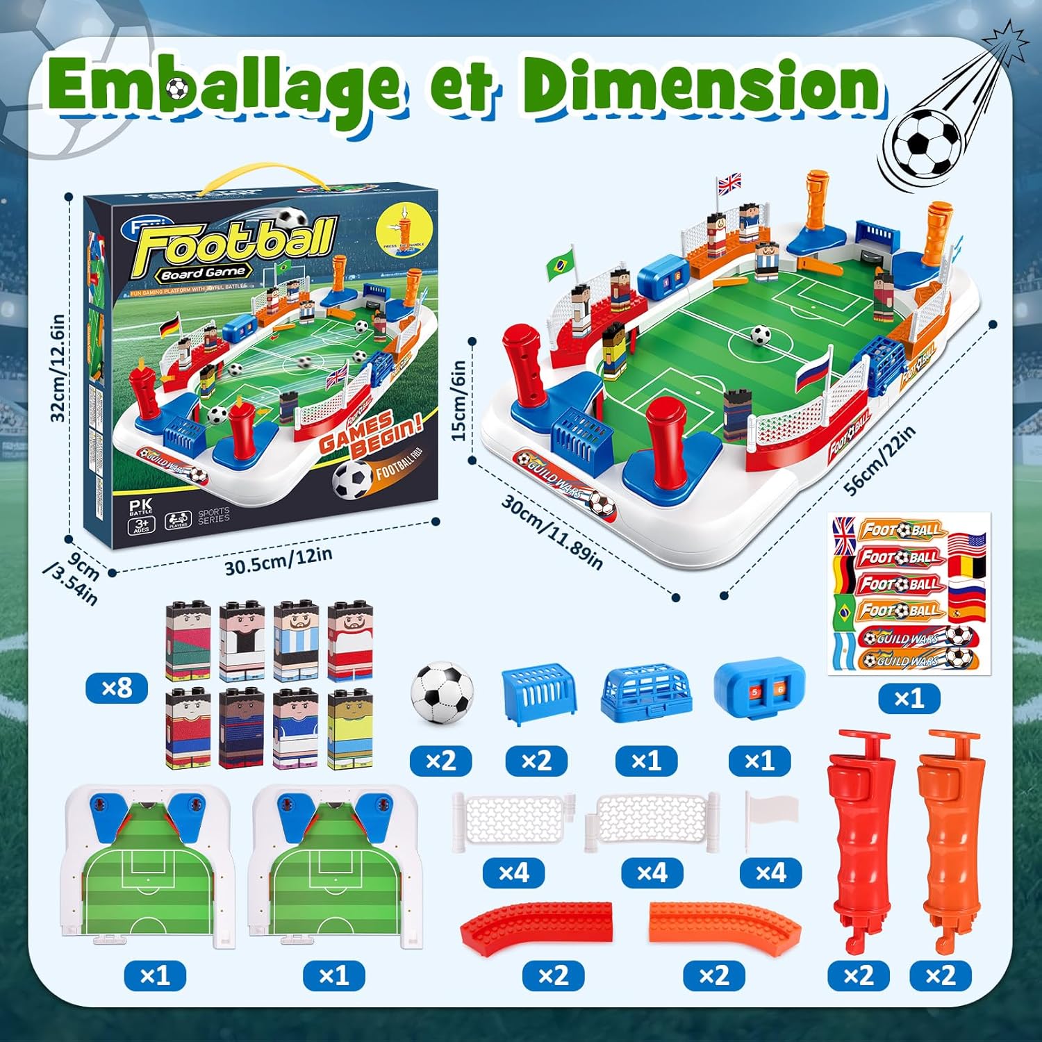 Detalle 2 de Dromlag Baby-foot de table interactif pour enfants (4-10 ans) et adultes