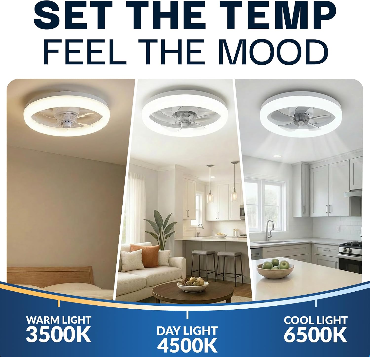 Thumbnail 6 de Bell+Howell CannonX 14-Inch Ceiling Fan with Light, Remote and Reversible Blades