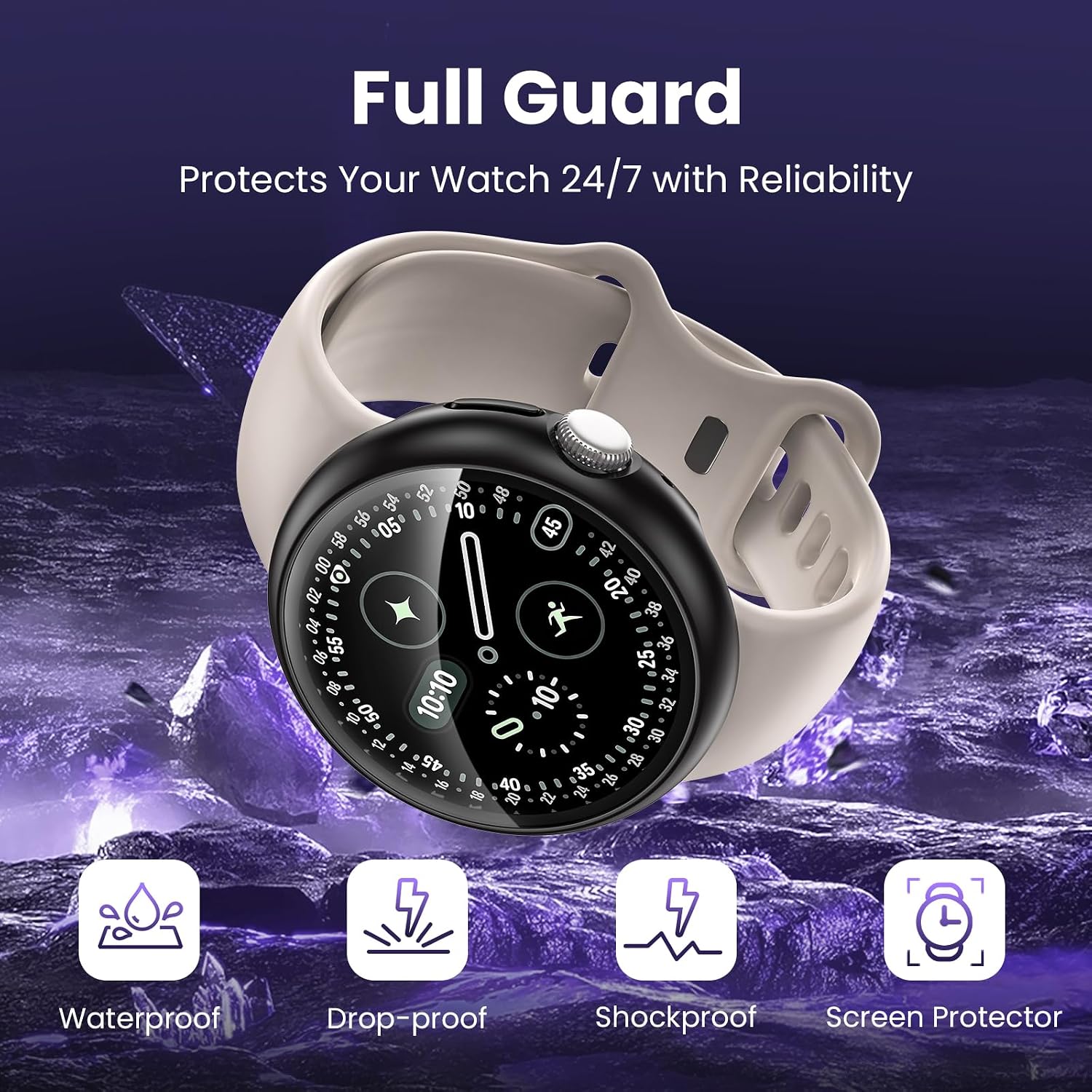 Thumbnail 6 de Goton Google Pixel Watch 5/4 45mm用ケース一体型画面保護カバー ブラック