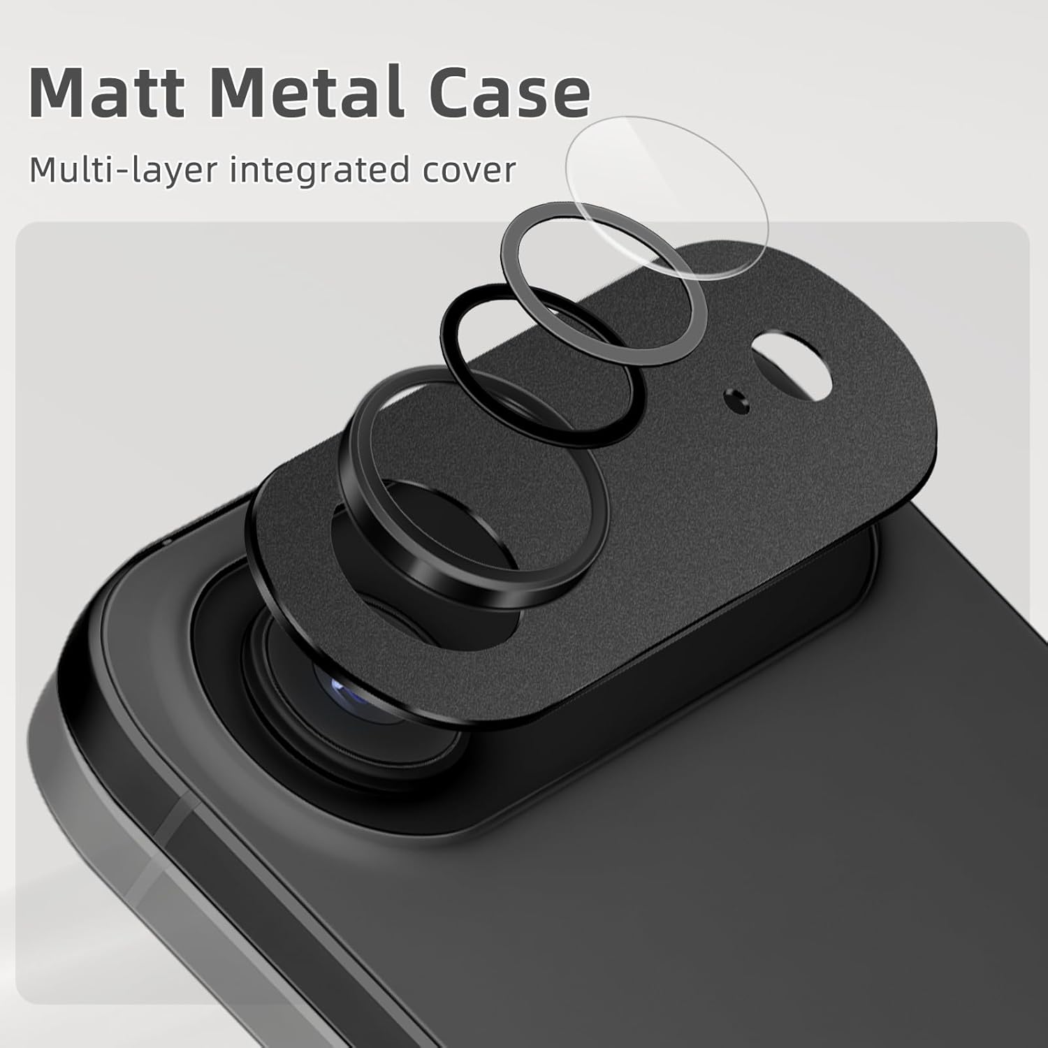 Thumbnail 2 de SumRioo Kameraschutz-Panzerglasfolie für iPhone 17 Air (Kamera Linsenschutz), 9H, Aluminiumlegierung – Schwarz