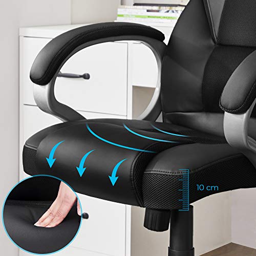 Thumbnail 7 de Silla de Oficina Ergonómica SONGMICS OBG22B: Silla Giratoria con Ruedas, Altura Ajustable, Negro