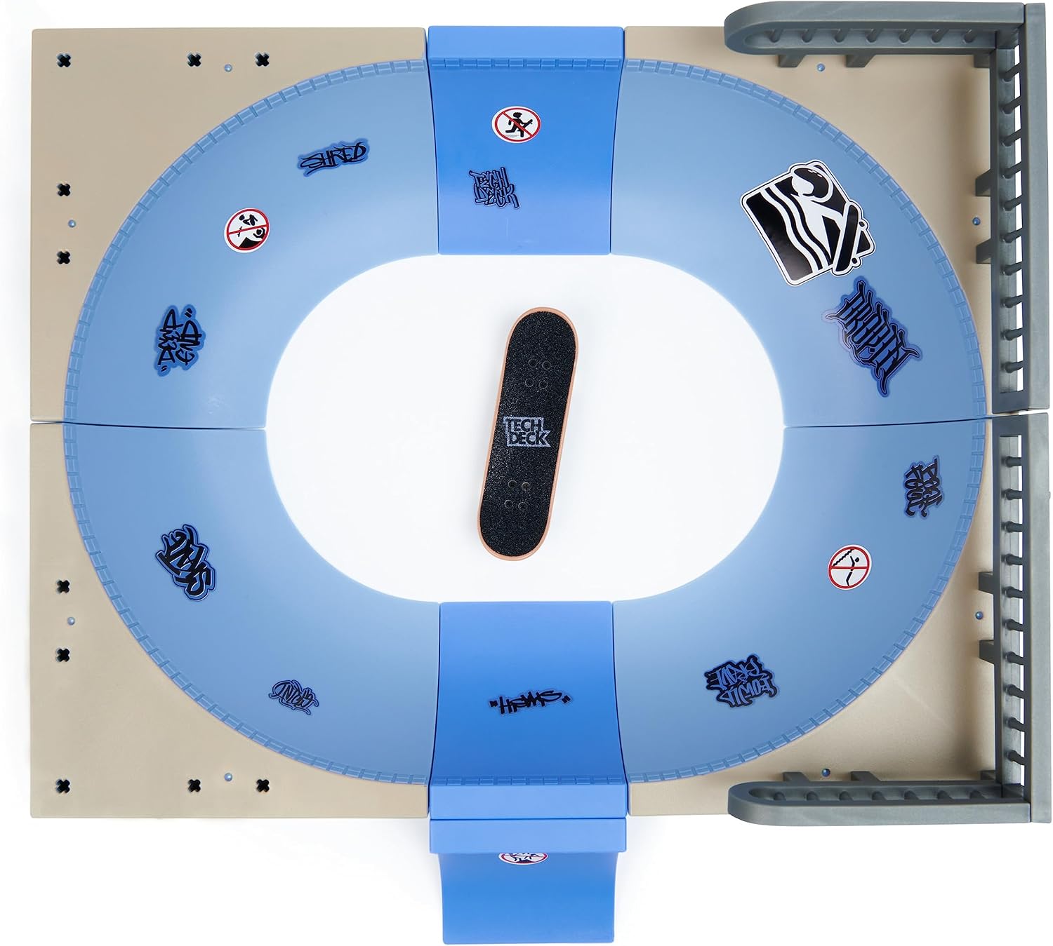 Detalle de Tech Deck Finger Skate Mega Bowl X-Connect — Rampe modulable à construire et personnaliser + mini planche exclusive Thank You