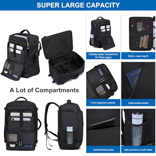 Thumbnail 1 de Mochila de Viaje Cabina 55x35x25 cm WENIG — 48 L con puerto USB, compartimento para portátil y logo compatible con Air Europa