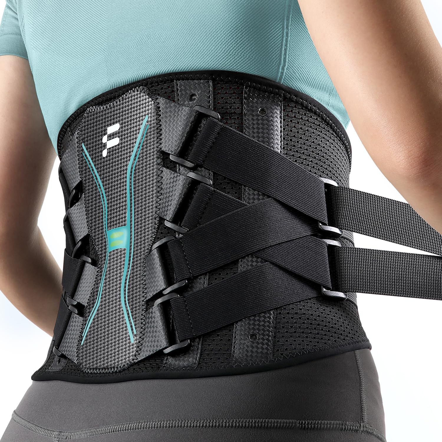 Detalle de Fitomo Fascia Lombare Supporto Schiena 3D con cuscino in memory foam e stecche in fibra di carbonio
