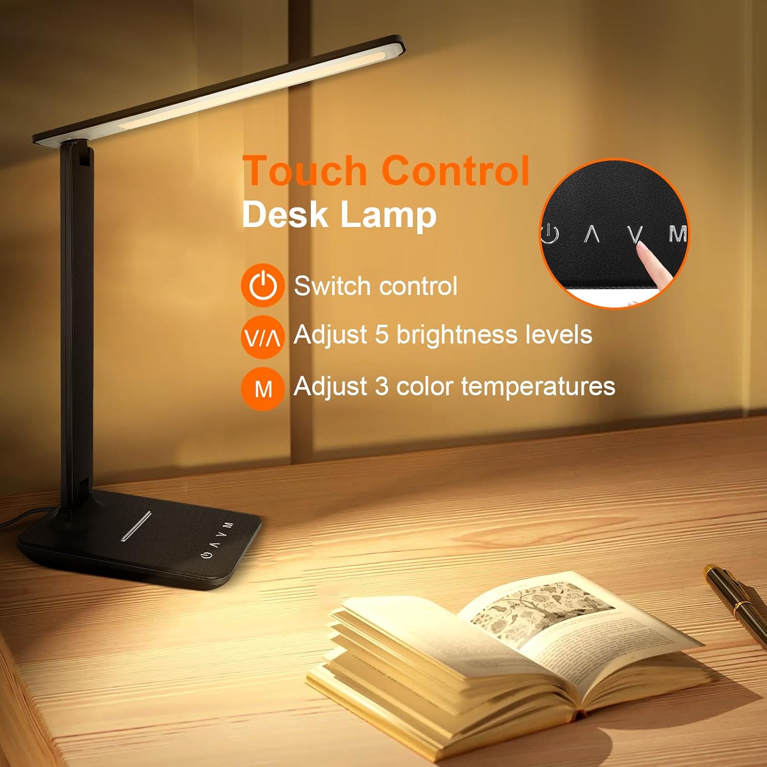 Thumbnail 5 de joyshie Desk Lamp Dimmable LED 5-mode Touch Lamp