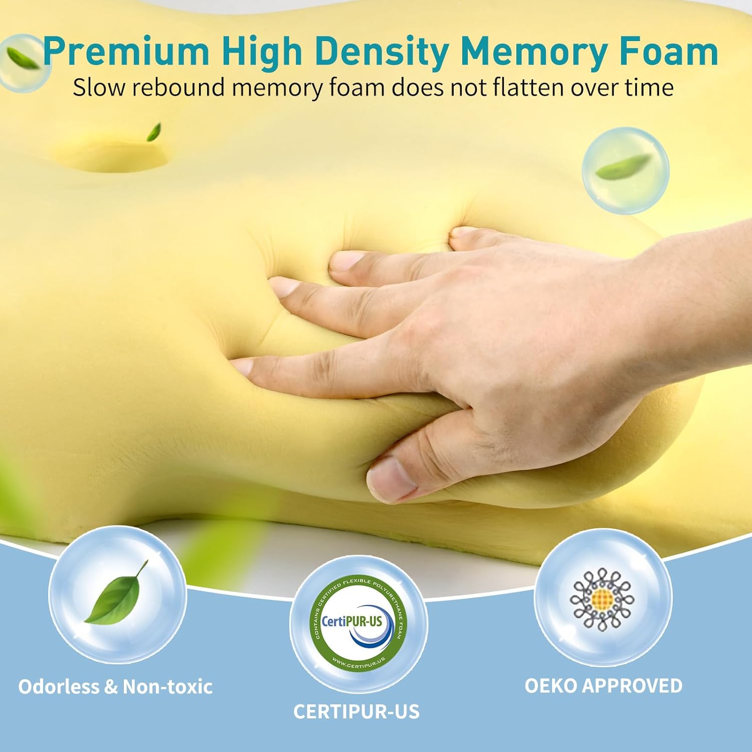Detalle de Besyodo Cervical Pillow for Neck Pain Relief — Ergonomic Contour Memory Foam Neck Support Pillow (Side, Back, Stomach)