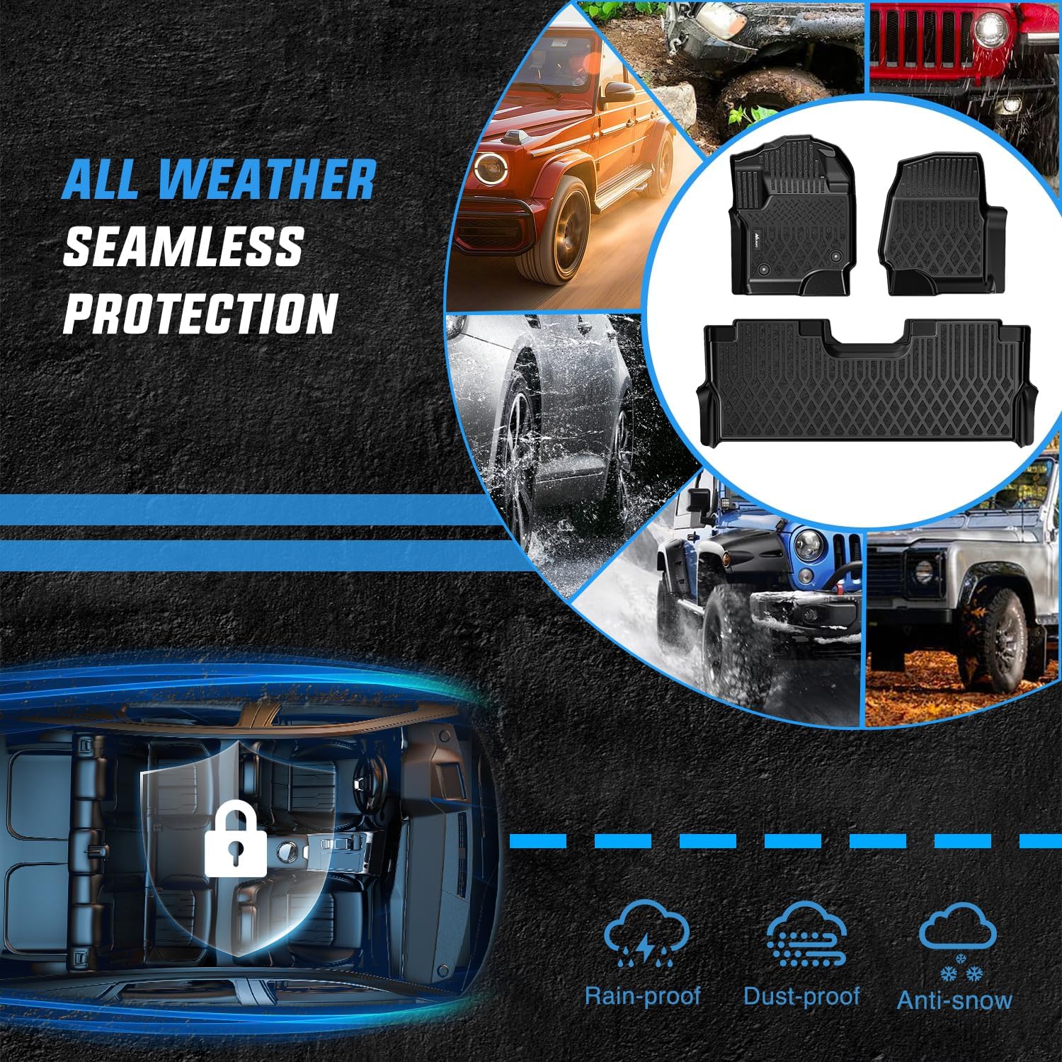 Thumbnail 4 de Nilight TPE Floor Mats for Ford Super Duty 2017–2026