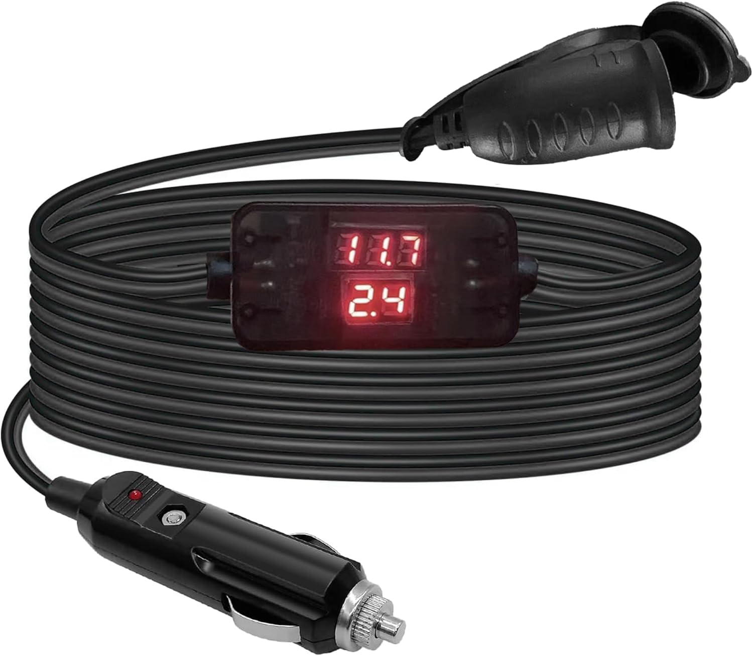Thumbnail 4 de RGBer® 12-Volt-Zigarettenanzünder-Verlängerungskabel (16AWG) mit Batteriewächter und Voltmeter – für Auto & Kühlbox
