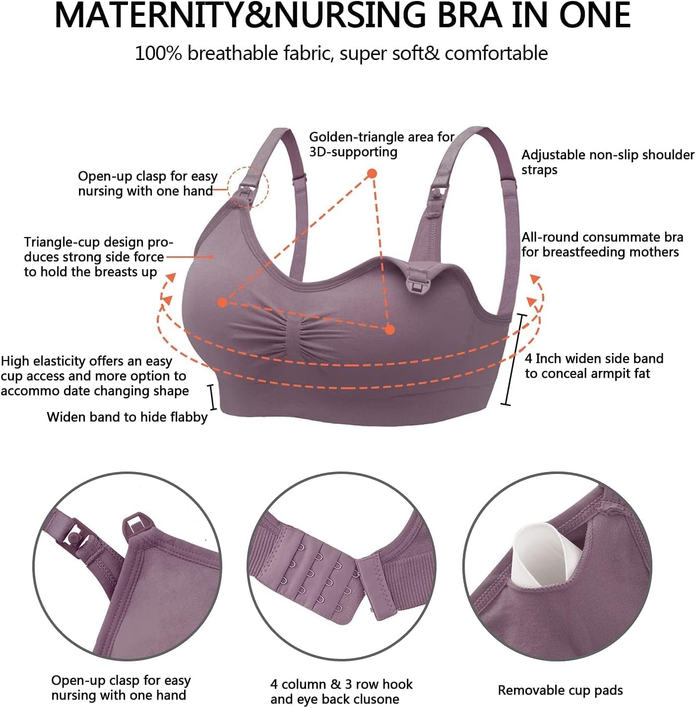 Detalle 2 de HBselect maternity nursing bra 5-pack