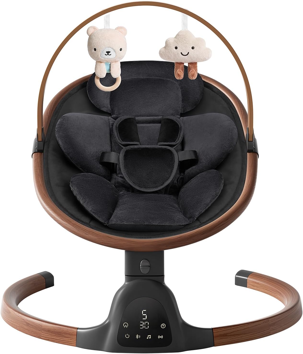 Detalle de Wnttmt Electric Baby Swing with 5 Speeds, 5-Point Harness & Bluetooth