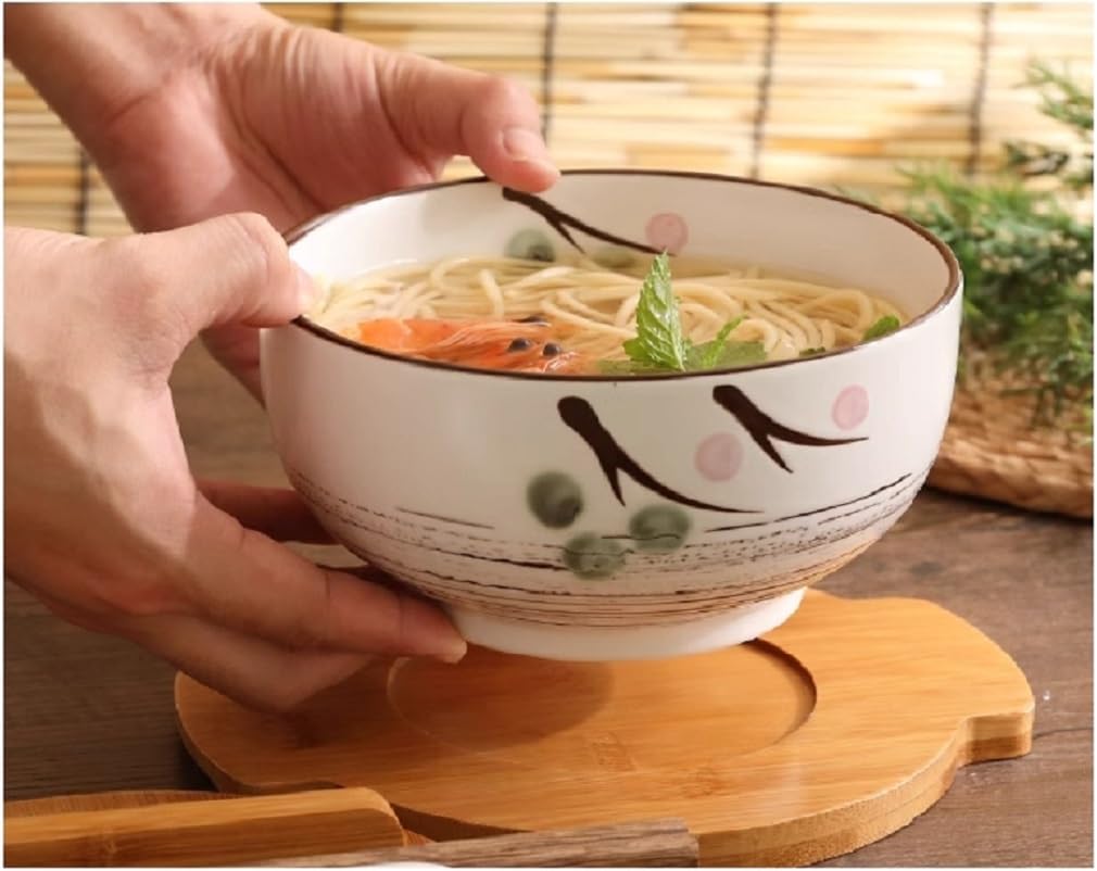 Detalle de lachineuse miska do ramenu z porcelany, 16 cm, 1000 ml, z łyżką i pałeczkami