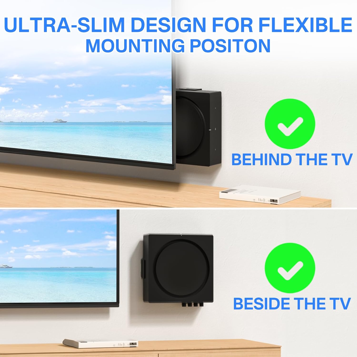 Thumbnail 2 de Dinghosen Wall Mount for Sonos Amp – Slim Black Bracket
