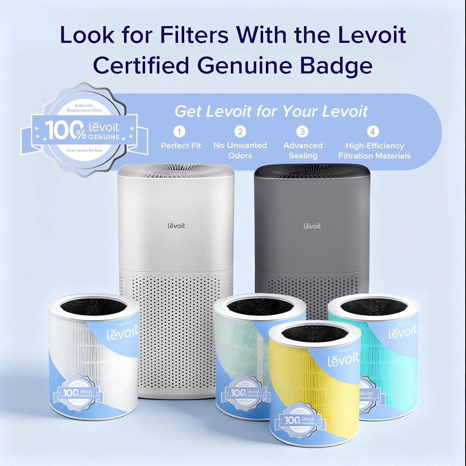 Detalle 2 de Levoit Core 600S-P Large-Room Air Purifier with Smart Wi-Fi and HEPA Sleep Mode