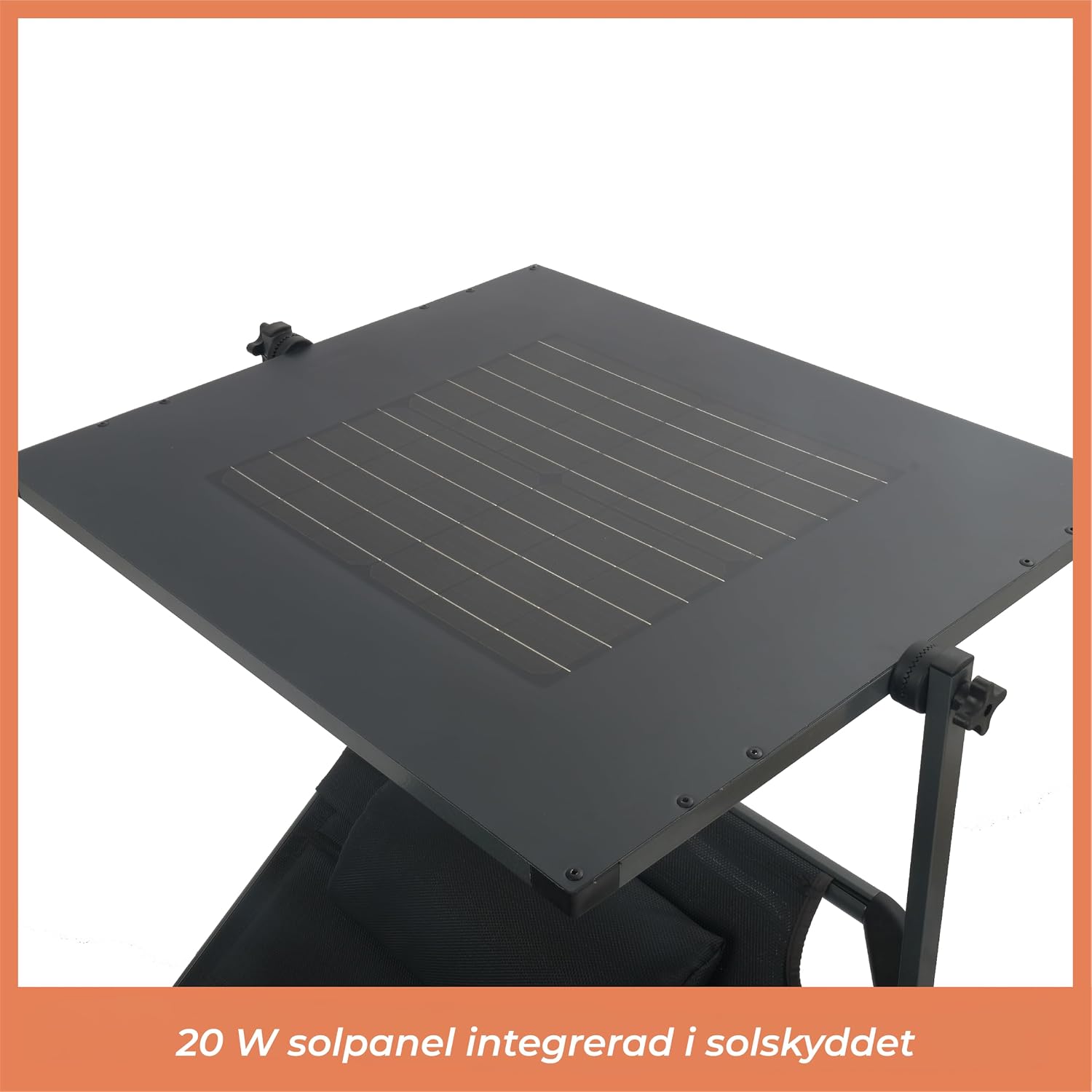 Detalle 1 de Technaxx TX-275 hopfällbar solsäng med 20 W solskydd och USB-A/USB-C