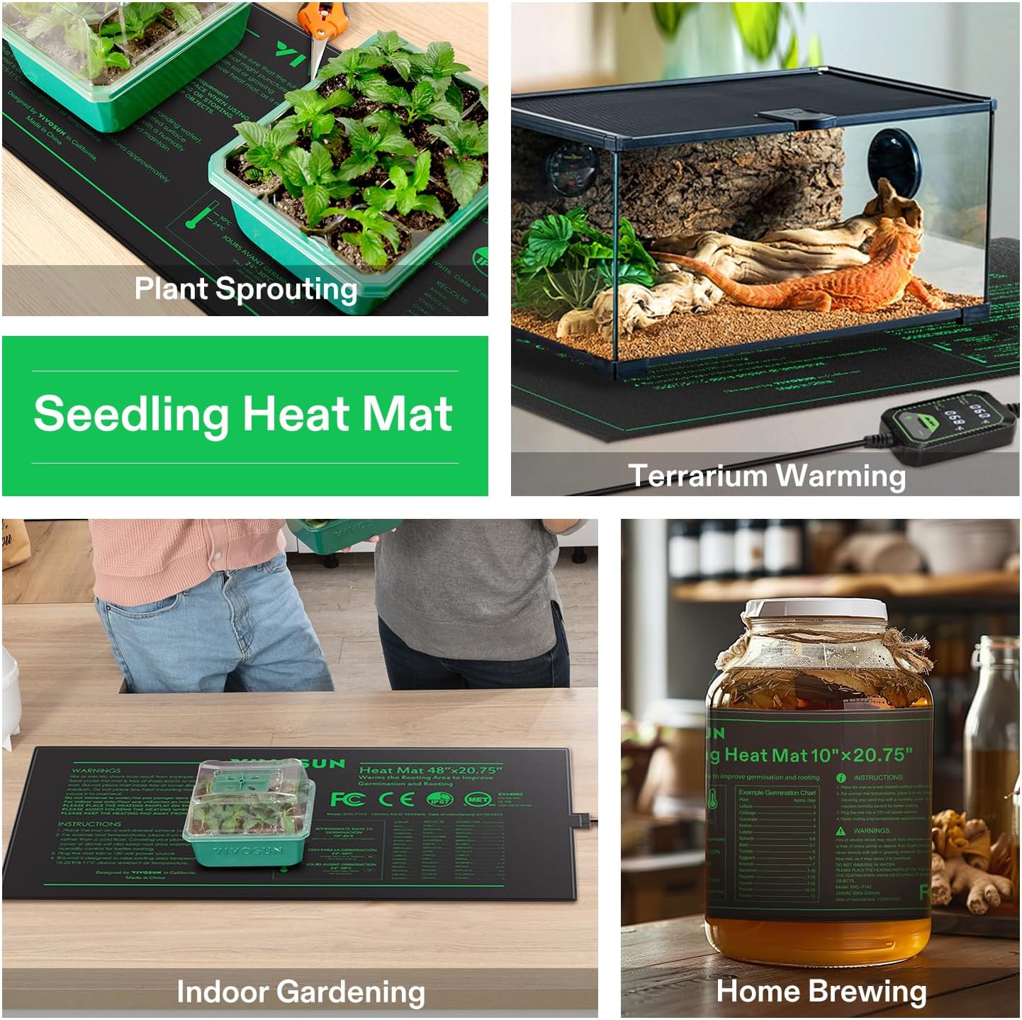 Thumbnail 6 de VIVOSUN tappetino riscaldante per piantine 52x122 cm con regolatore termostatico digitale