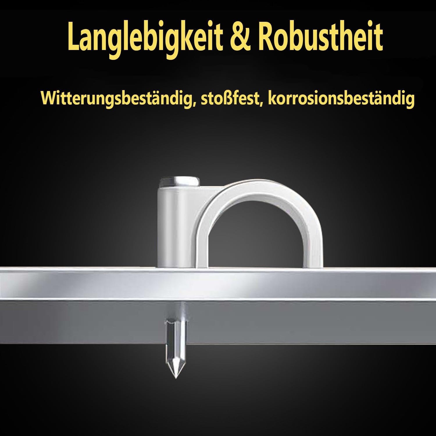 Thumbnail 2 de 100 x runde Kabelklemmen (weiß) für Kabel bis 6 mm – 6-mm-Kabelclips mit Stahlnagel