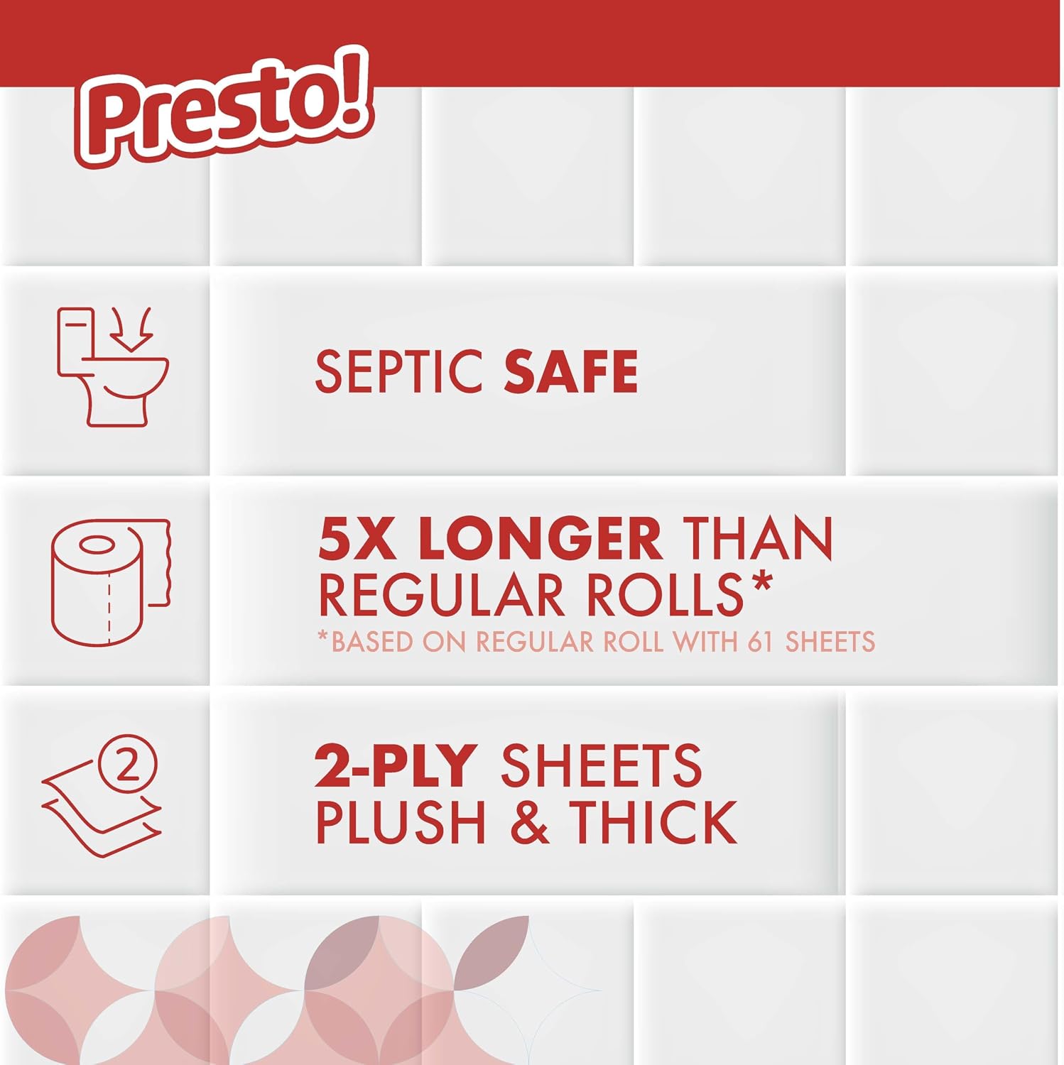Thumbnail 2 de Amazon Brand - Presto! Ultra-Strong 2-Ply Toilet Paper (24 Mega Rolls, 120 Regular Rolls) Unscented