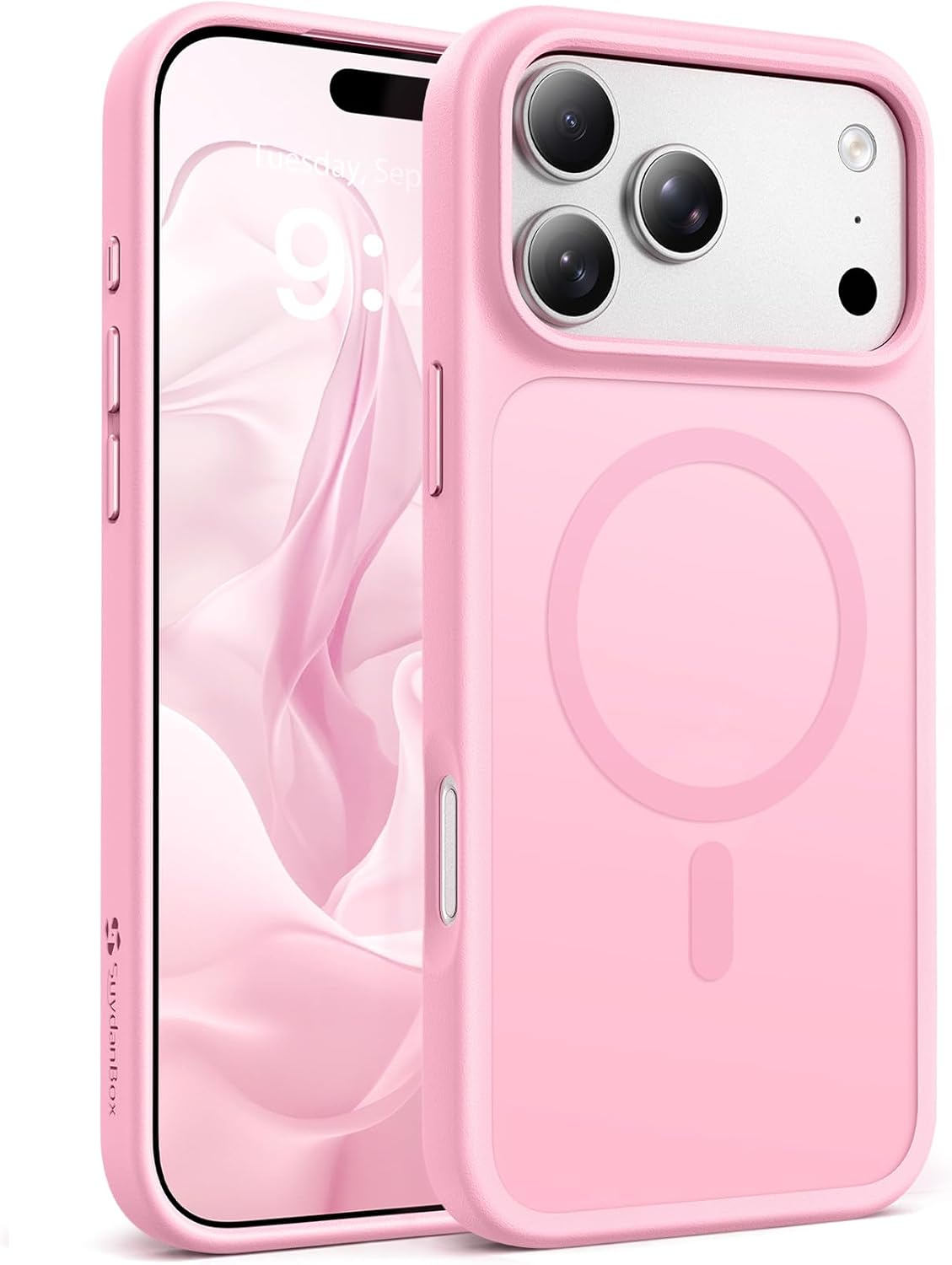 Detalle de SuydanBox Magnetic Case for iPhone 17 Pro Max (6.9", Chalk Pink) with MagSafe and Military-Grade Protection