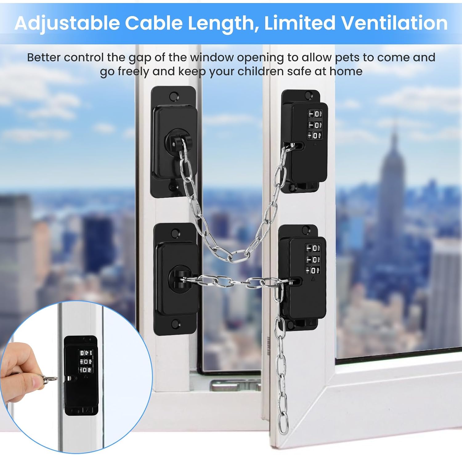 Detalle 2 de NewBinn 2 Pack Adjustable Password Fridge Locks