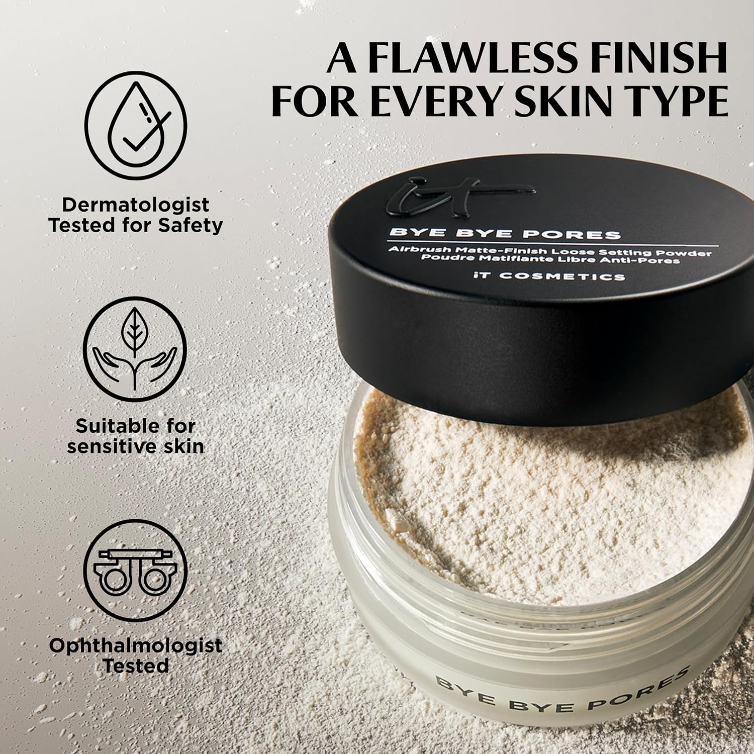 Detalle de IT Cosmetics AIT-034 Bye Bye Pores Loose Setting Powder, Translucent Matte Finish