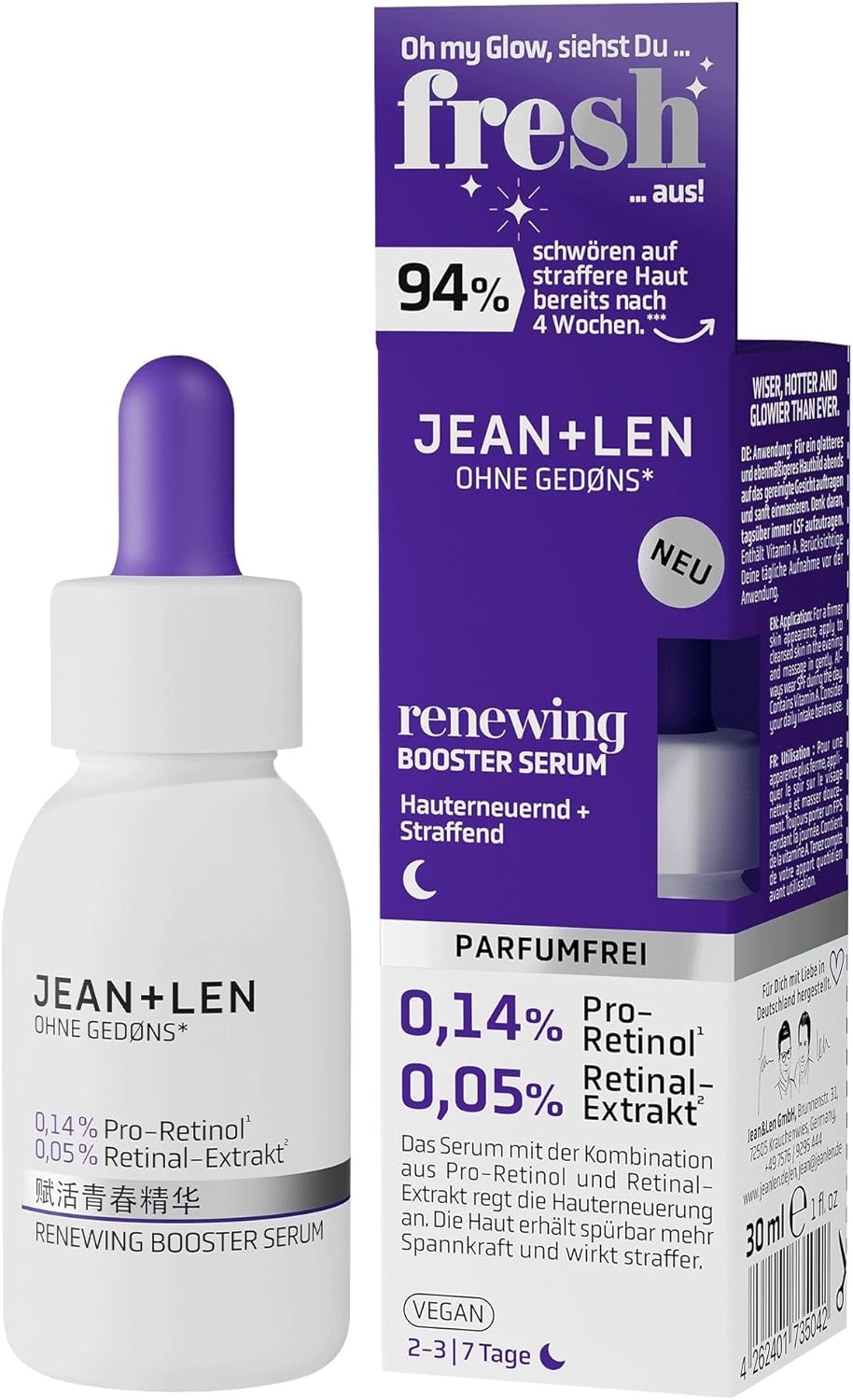 Detalle de Jean & Len Renewing Booster Serum: booster anti-età per tutti i tipi di pelle, 30 ml