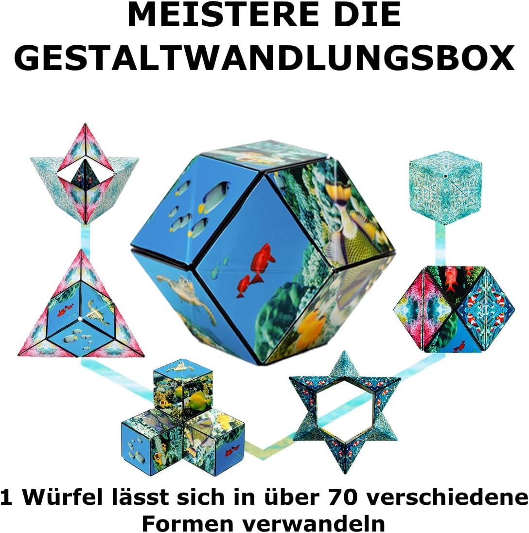 Thumbnail 3 de Shashibo Formwechsel-Box – patentierter Magnet-Würfel mit 36 Seltenerdmagneten und über 100 Formen (Undersea)