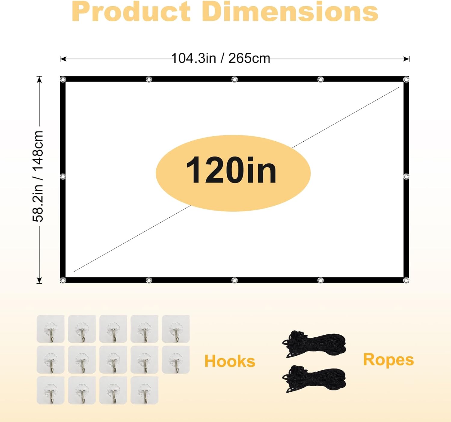 Thumbnail 6 de XINLEMY Foldable 120-inch 16:9 Projector Screen (black back, anti-crease, portable)