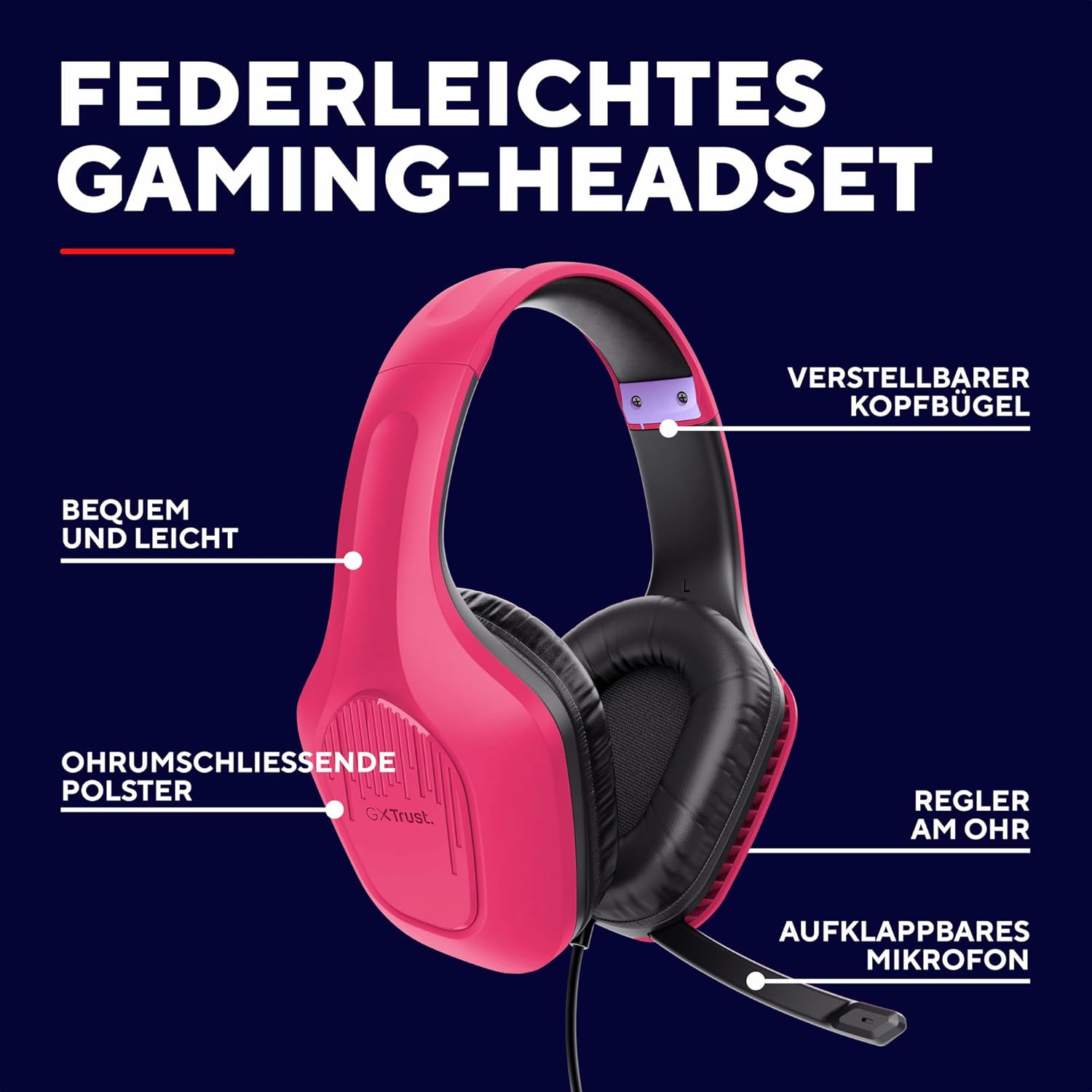 Thumbnail 1 de Trust Gaming GXT 418P Rayne: Leichtes, plattformübergreifendes Gaming-Headset mit 50-mm-Treibern
