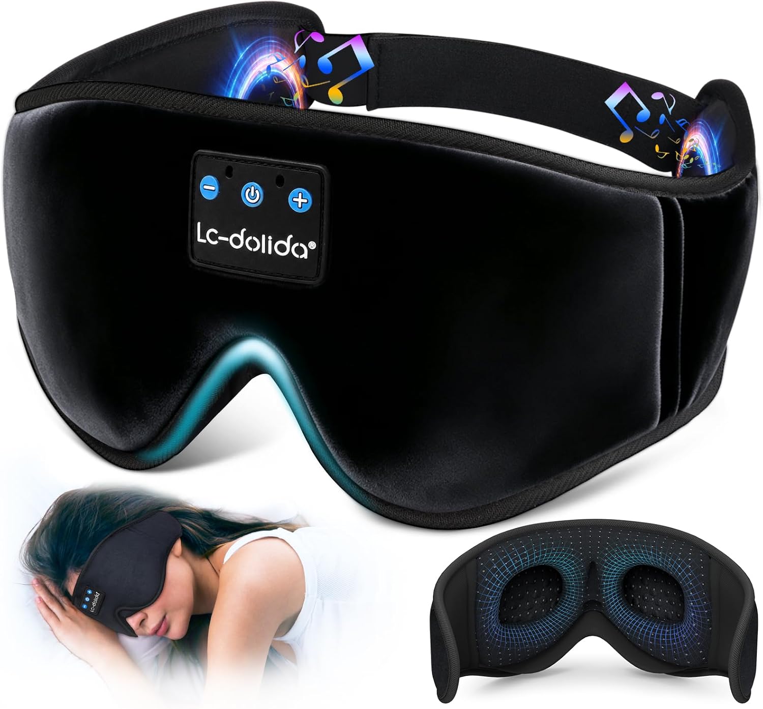 Detalle de LC-dolida Sleep Headphones Bluetooth 3D Sleep Mask