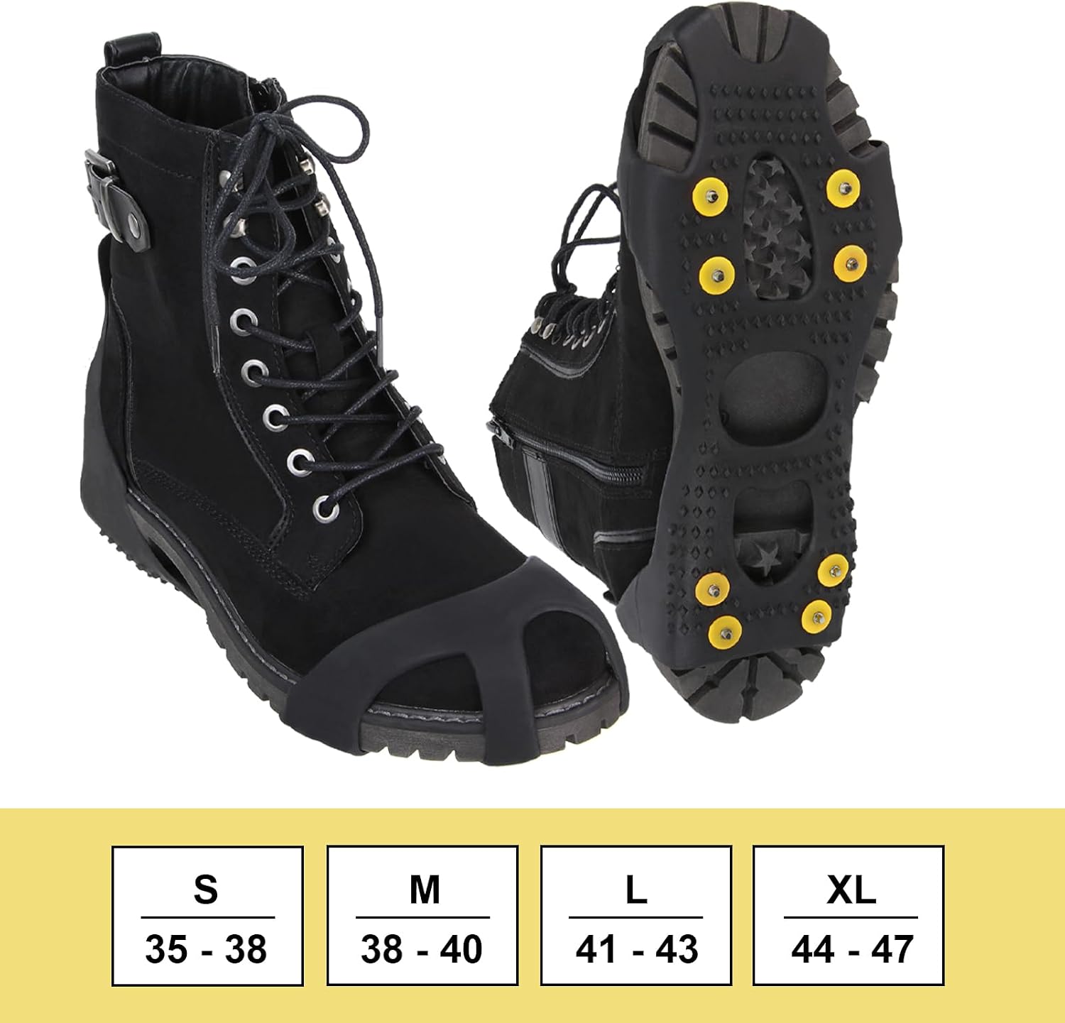 Detalle 2 de ALPIDEX Anti Rutsch Schuhspikes 35-47 für Winterspaziergänge