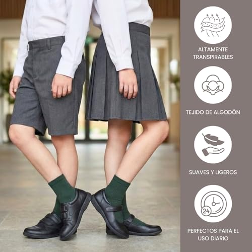 Detalle de Balseti Calcetines Lisos Bajos (pack 6) – 85% algodón, unisex talla M–2XL, Verde Oscuro
