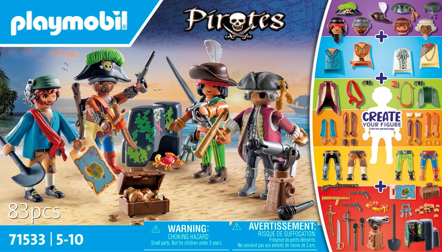 Detalle de PLAYMOBIL Pirates MyFigures – Piratenfiguren selbst gestalten (71533)