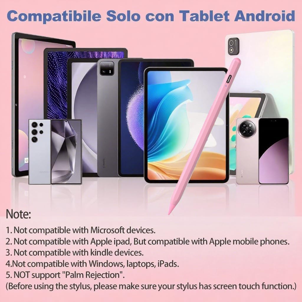 Detalle de KARFUN Penna Tablet: penna capacitiva 1,5 mm per touchscreen Android, ampia compatibilità e ricarica rapida