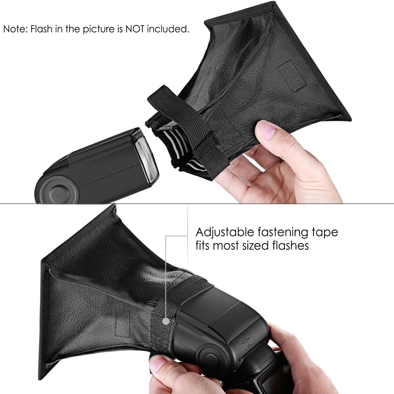 Detalle de NEEWER kit diffusore flash Speedlite con softbox e riflettore per Canon, Nikon e altre DSLR (per TT560/TT850/TT860/NW561/NW670/VK750II)