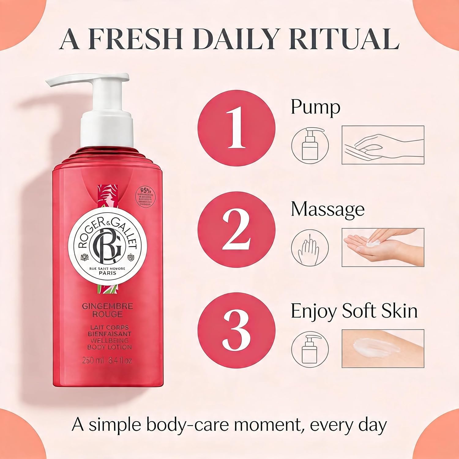 Thumbnail 4 de Roger&Gallet Gingembre Rouge – Lait/Lotion pour le corps au gingembre rouge (250 ml)