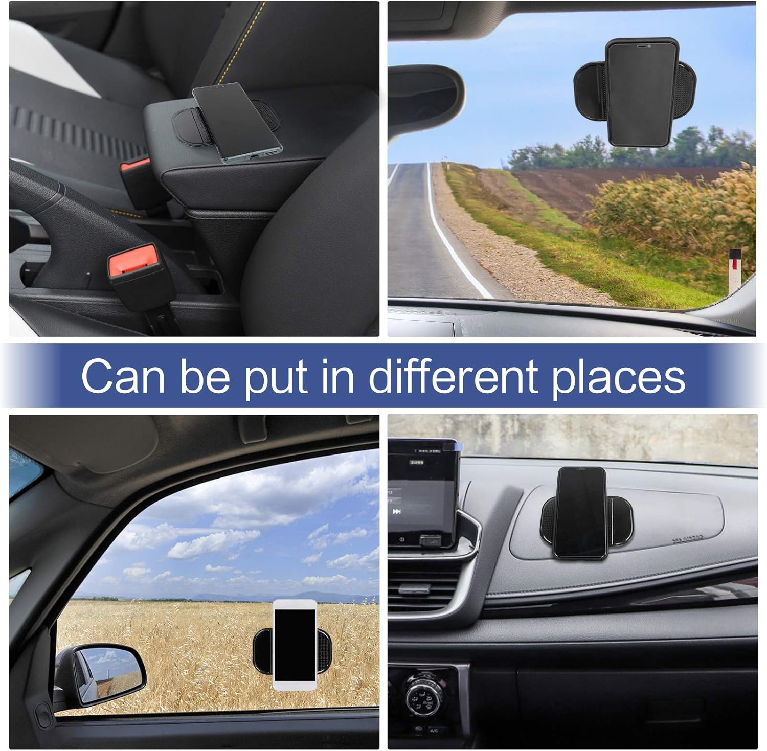 Thumbnail 6 de Yangfei 5 x Non-Slip Car Dashboard Mats (Black) for Secure Everyday Use