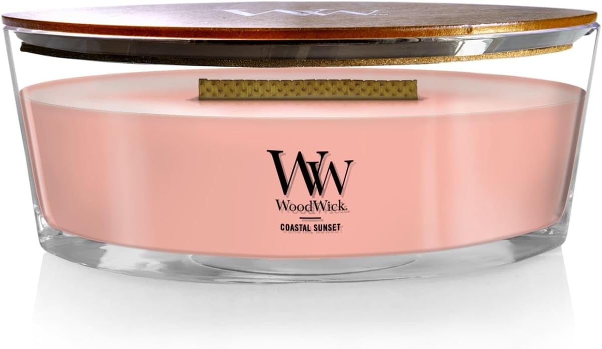 Detalle de WoodWick Ellipse bougie parfumée Hearthwick – Coucher de soleil