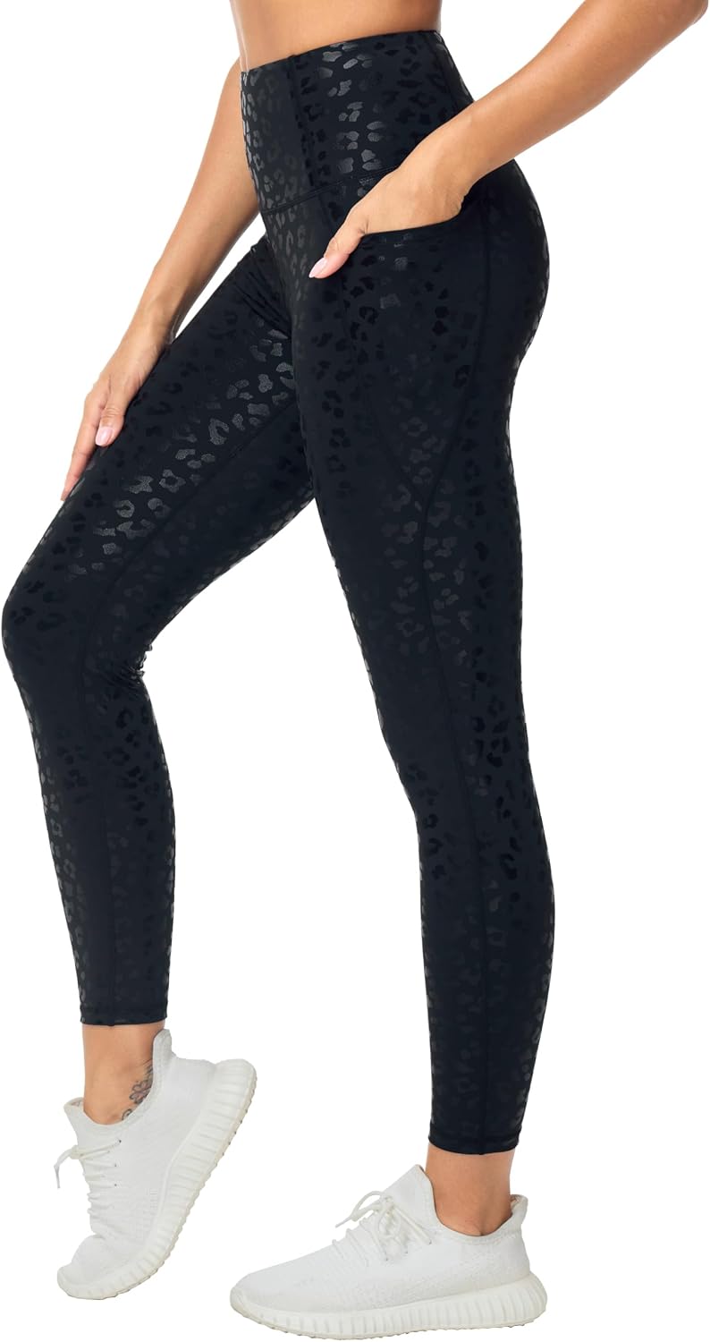 Detalle de THE GYM PEOPLE High Waist Leggings with 4-Way Stretch and Side Pockets
