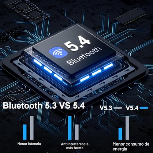 Detalle de Auriculares Inalámbricos Bluetooth 5.4 HiFi de Donerton — Llega hasta 45 h y sonido estéreo con ENC