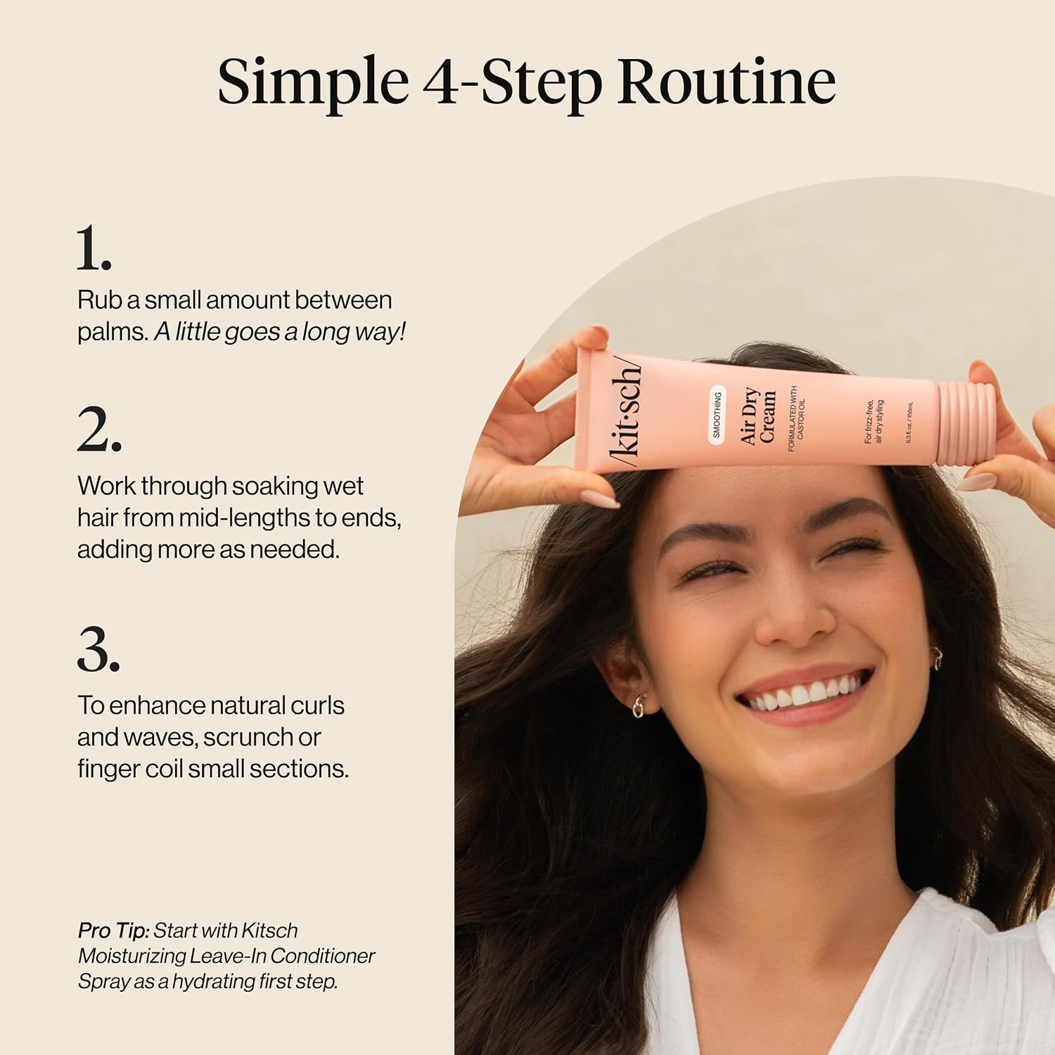Thumbnail 6 de Kitsch Smoothing Air Dry Cream 5 oz — frizz control 💇♀