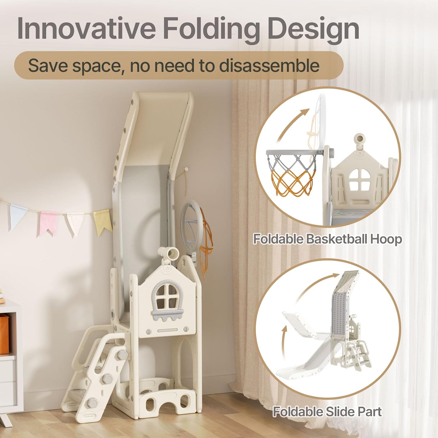 Thumbnail 1 de BIERUM 6 in 1 Toddler Slide – L-Shaped Indoor/Outdoor Playset for Ages 1-3