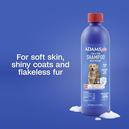 Detalle de ADAMS Plus Flea & Tick Shampoo with Precor for Dogs & Cats, 12 oz