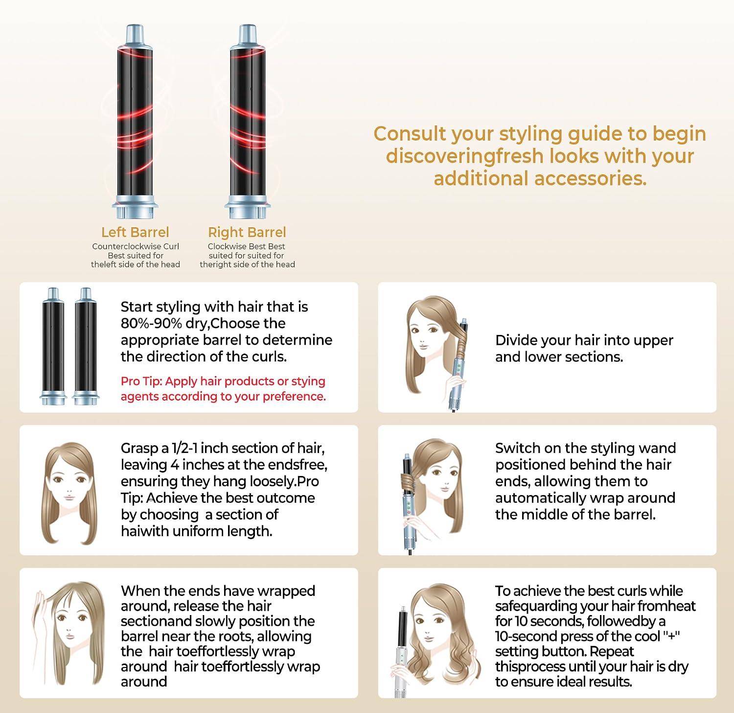 Detalle 2 de 7 in 1 Hair Styler Airbrush with 110000 RPM high speed