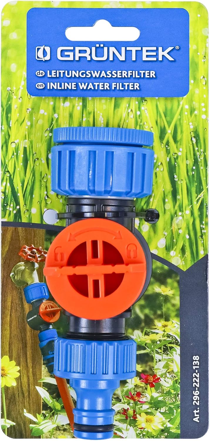 Thumbnail 6 de GRÜNTEK Raccordo Rubinetto 1" e 3/4" con filtro acqua – filtro interno, uso giardino