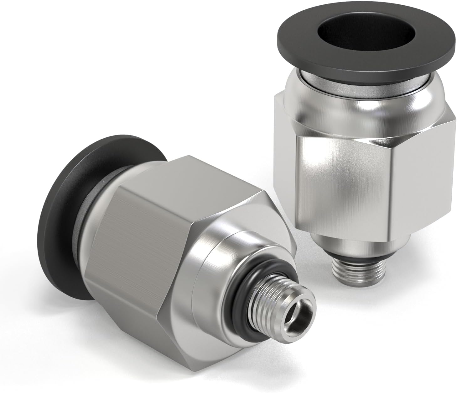 Detalle 2 de TAILONZ PNEUMATIC Copper Male Straight Push-to-Connect Fittings (4mm tube OD, 3/8 BSP) – Pack of 2 (PC4-03)