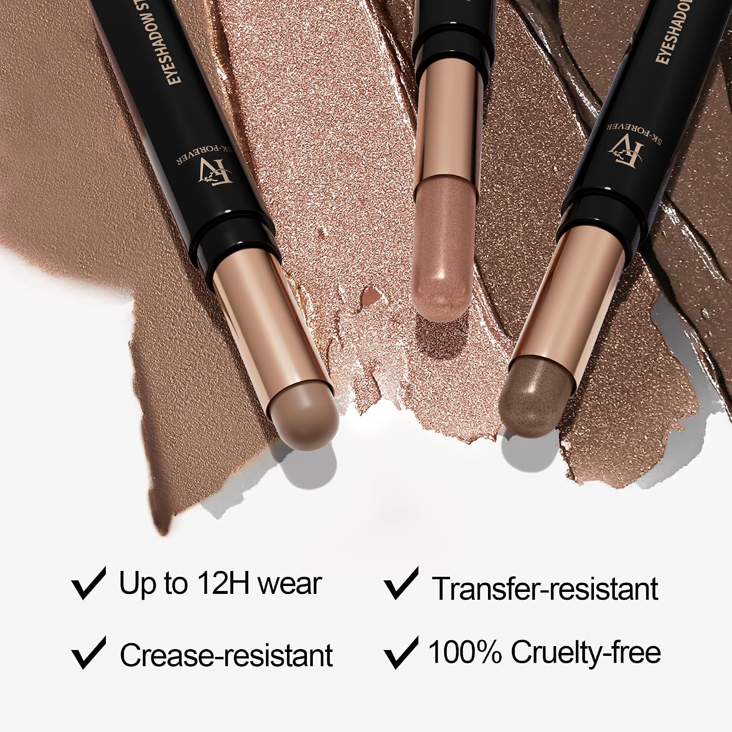 Thumbnail 6 de FV 2 PCS Lidschatten Stift – Hochpigmentierte Creme mit Vanille-Matt & Champagner-Schimmer
